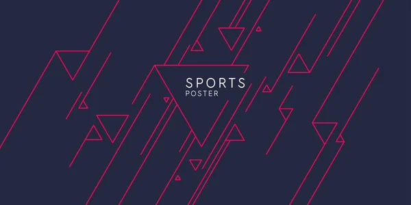 Sports poster. Abstract background with dynamic shapes. Vector template — Stock Vector