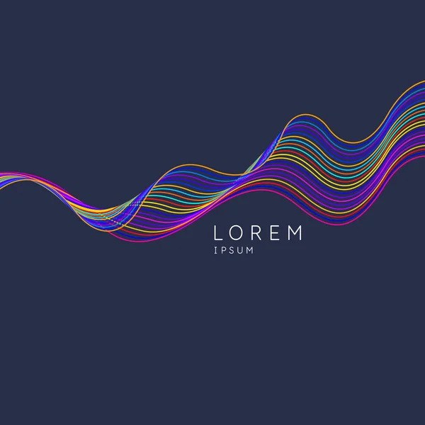 Векторный абстрактный фон с динамическими волнами и линиями. — стоковый вектор