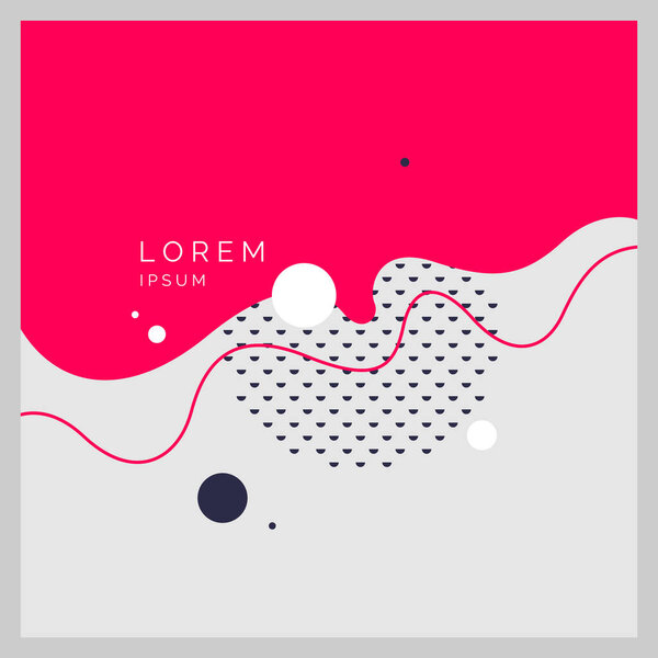 Яркий постер с динамическими волнами. Векторная иллюстрация. Абстрактный фон.