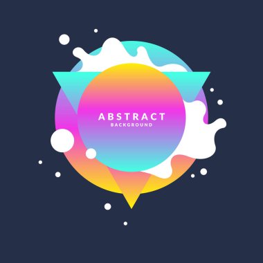 Sıçramalı soyut arkaplan, ve üçgen yuvarlak, minimalist tarzda.