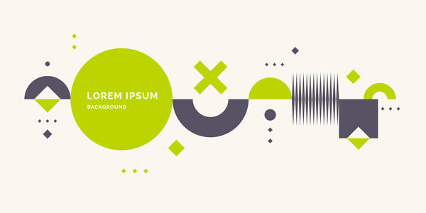 Абстрактный геометрический фон. Плакат с плоскими фигурами.