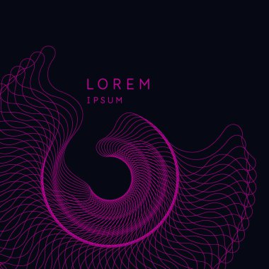 Dinamik dalgalı parlak bir poster. Modern vektör illüstrasyonu.
