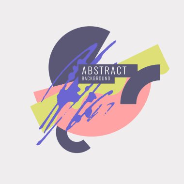 Düz, minimalist tarzda modern soyut sanat geometrik arka planı. Vektör posteri