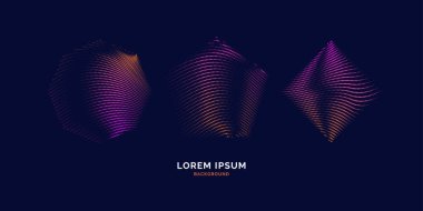 Dinamik dalgalar, çizgi ve parçacıkların oluşturduğu soyut vektör arkaplanı.