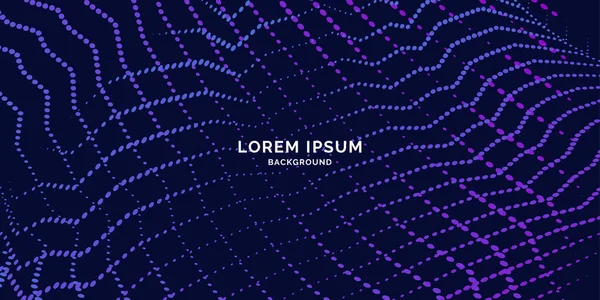 Векторний абстрактний фон з динамічними хвилями, лінією та частинками . — стоковий вектор