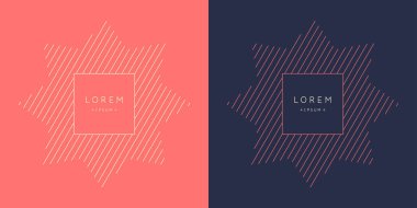 Çizgileri olan soyut öge. Vektör illüstrasyonu.