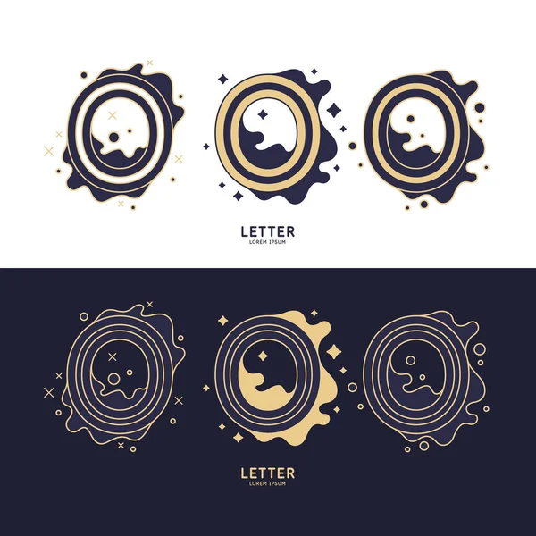 The letter O of the Latin alphabet. Display character in a contemporary style. A sign with dynamic splashes. — Stock Vector