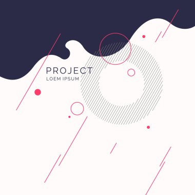 Dinamik dalgalı poster. Minimum stilde vektör illüstrasyonu. Soyut arkaplan.