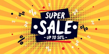 Mağazada satılık bir poster. Çizgi roman tarzında parlak illüstrasyon.