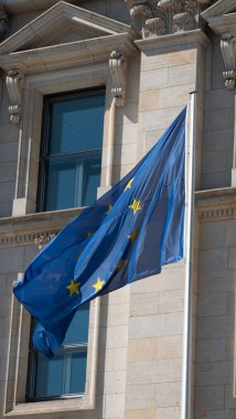 Avrupa Birliği bayrağının rüzgarda dalgalanan fotoğrafı