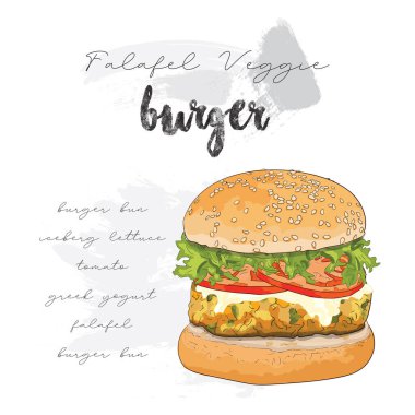 El yapımı renkli falafel vejetaryen burger tarifi.