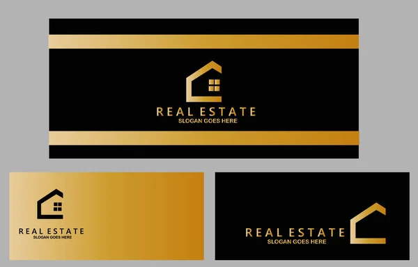 Real Estate Home Buildings Logo Icon Template Vector — Stock Vector