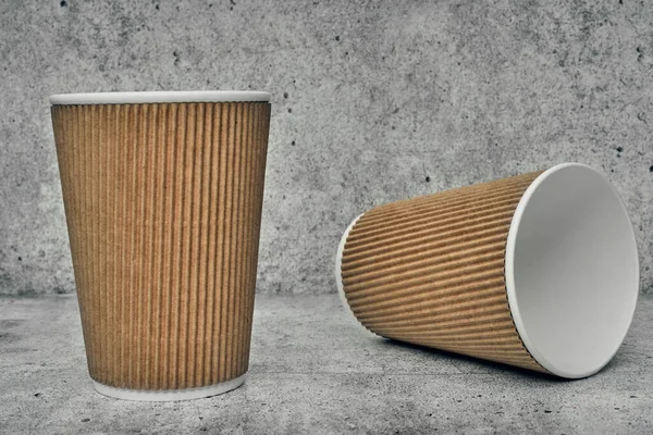 Paper cup. Recycling. Eco-friendly disposable tableware. Eco dishes