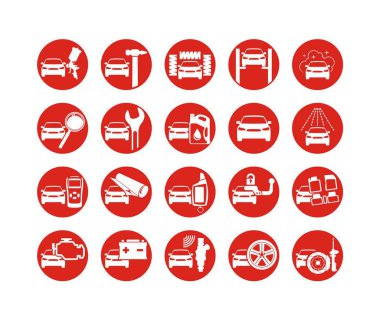 Araba tamir vektör ikonlar