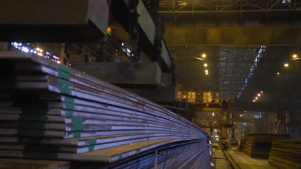 Plaat Molen Een Metallurgische Fabriek — Stockvideo