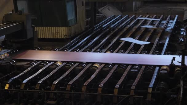 Steel Plant Production Steel Sheets Transportation Hot Sheets Production Line — Stock Video