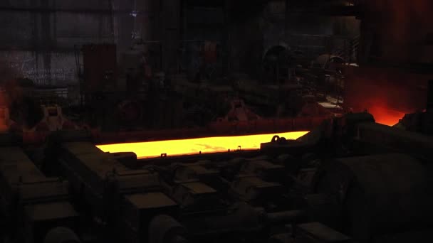 Steel Plant Production Steel Sheets Transportation Hot Sheets Production Line — Stock Video