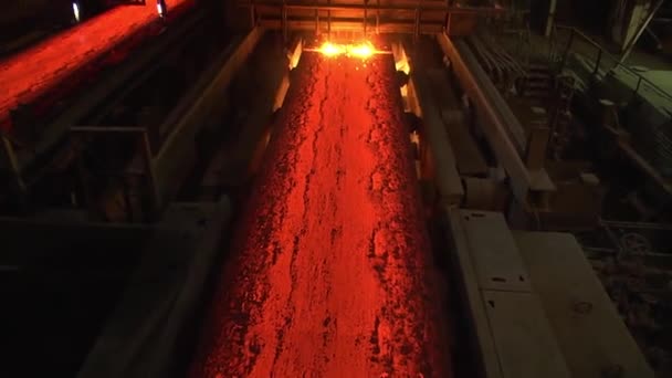 Moinho Aço Produção Chapa Aço Transporte Chapas Quentes Linha Produção — Vídeo de Stock