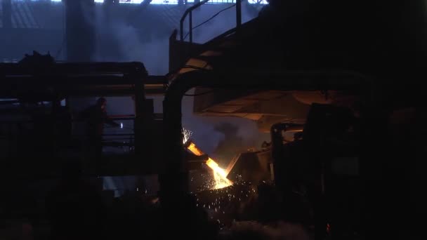 Ausrüstung Der Stahlschmelzerei Industrielle Details Der Metallurgischen Fabrik Oder Anlage — Stockvideo