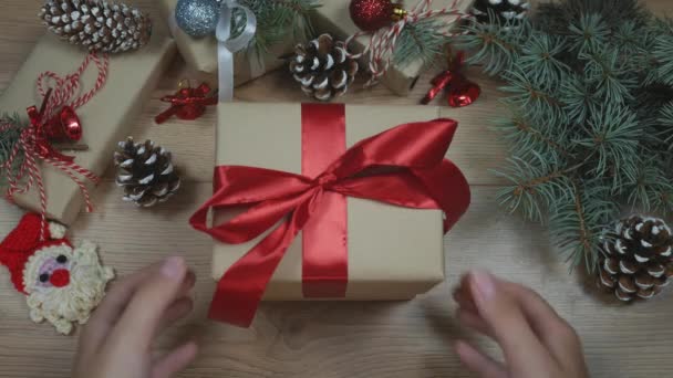 Vendas Natal Feriados Ano Novo Decoração Festiva Com Inscrição Informativa — Vídeo de Stock