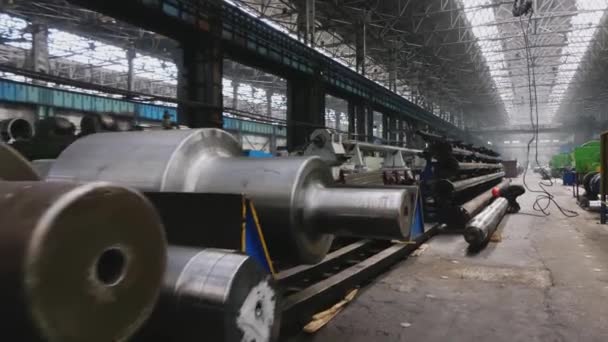 Rolo Grande São Criados Máquina Rolamento Metal Planta Criação Perfis — Vídeo de Stock