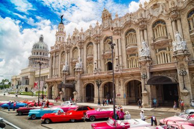 Havana, Küba - 10 Ağustos 2017 - Havana'nın Büyük Tiyatrosu 