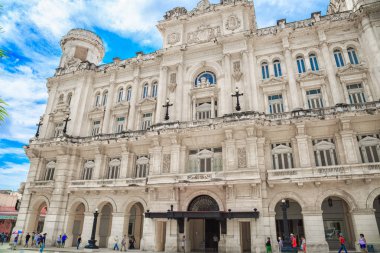 HAVANA, CUBA - August 10, 2017 - Old Havana downtown Street.  - 