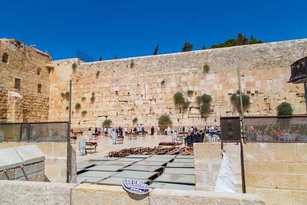 Jerusalén, Palestina, Israel-14 de agosto de 2015-el Muro Occidental en — Foto de Stock