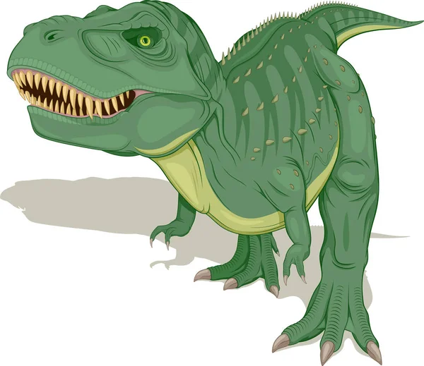 Vektor Illustration Forntida Djur Dinosaurie Tyrannosaurus Vit Bakgrund — Stock vektor