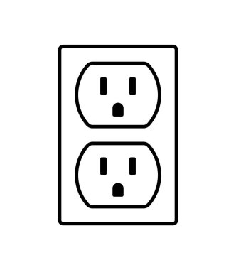 Beyaz Arkaplanda Vektör Güç Soketi İllüstrasyonu