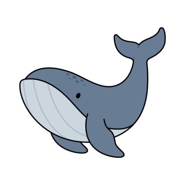 karikatür balina vektör çizim
