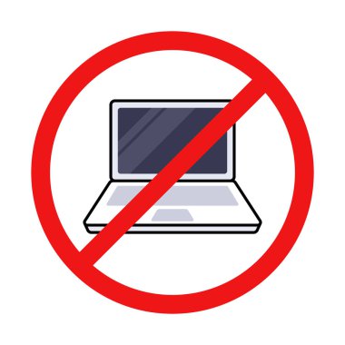 beyaz arka planda dizüstü bilgisayar işareti yok