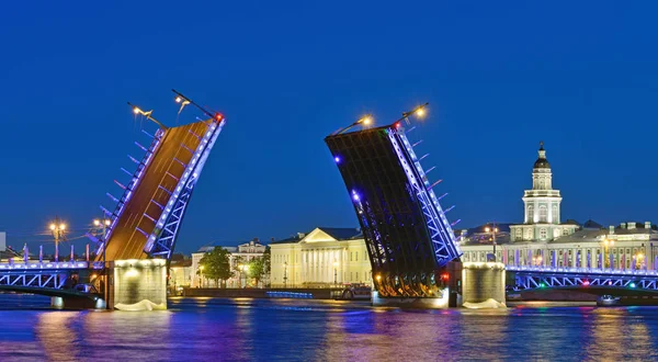 In summer, during navigation ,the city's open bridges for the passage of vessels.Traffic and people across the bridge is prohibited.