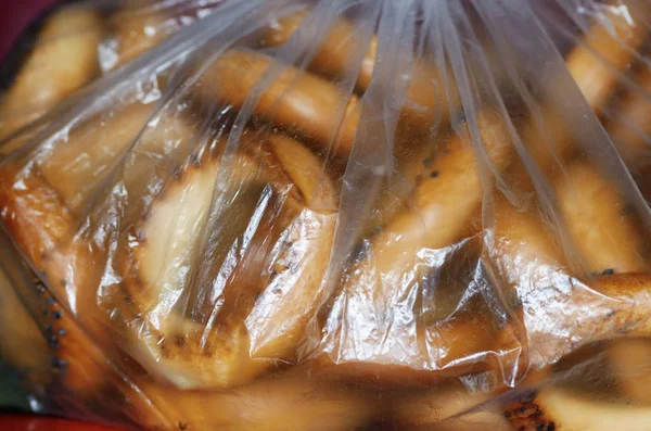 Crackers in a plastic bag.Good food for tea.