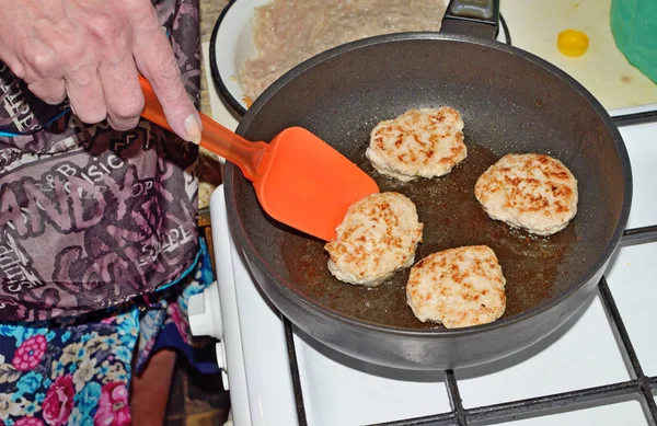 In a frying pan fry the Turkey cutlets.Delicious, meat dish.