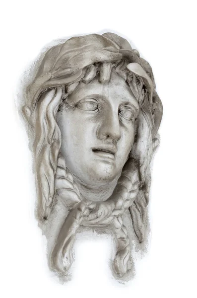 Yunanistan Antik Çağdan Bir Kadın Yüzü Bir Mendil Boynunda Bağlı — Stok fotoğraf