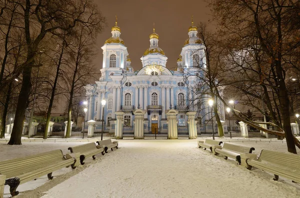 Saint Petersburg Russia December 2018 Nicholas Naval Cathedral First Cathedral — Stock Photo, Image