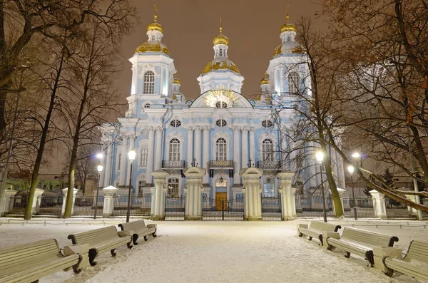 Saint Petersburg Russia December 2018 Nicholas Námořní Cathedral První Katedrála — Stock fotografie