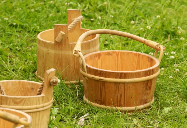 Wooden bucket for water transfer.This is a handmade product.