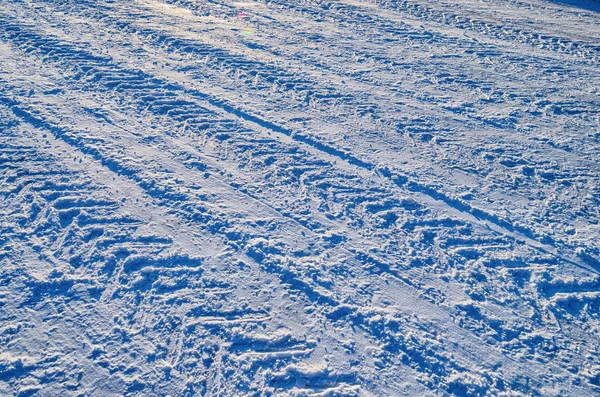 Pisada Neumáticos Coche Snow Crear Patrón Especial — Foto de Stock