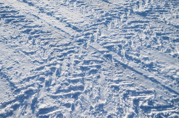 Pisada Neumáticos Coche Snow Crear Patrón Especial —  Fotos de Stock