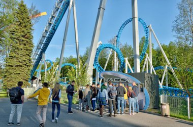 Saint-Petersburg.Russia.may.19.2018.The eğlence parkı, merak Adası. Burada çocuklar ve ebeveynler eğlenceli olabilir.