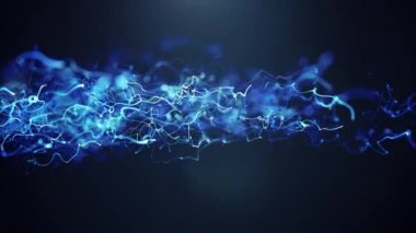 loopable mavi enerji ışık patlamaları ve arka aydınlatma ile dalgalar arka plan dizeleri. Gelecek modern veri bilgi akan döngü, teknoloji sunu, organik biyoloji animation.3d render döngü video
