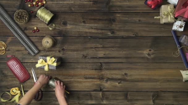Általános Személy Kezét Élesítés Ceruza Vintage Fából Készült Asztal Kívant — Stock videók