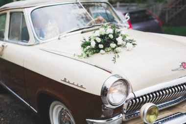 Retro Araba, retro torpido vintage direksiyon simidi