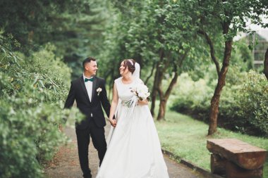 Gelin ve damat el ele tutuşuyor.