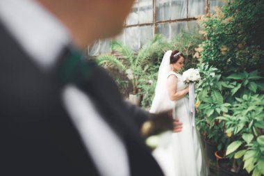 Gelin ve damat el ele tutuşuyor.