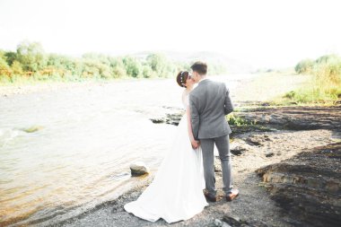 Gelin ve damat el ele tutuşuyor.