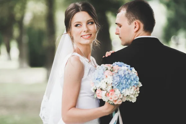 Retrato sensual de una joven pareja de novios. Exterior — Foto de Stock