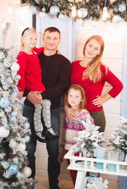 Noel ailesi hediye paketi, Noel ağacı iç tasarımı.